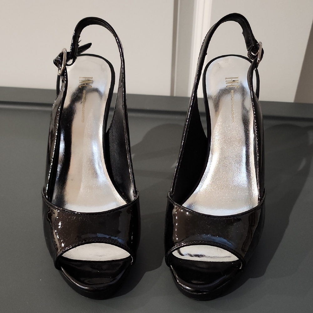 INC Elegant Black Slingback Heels
